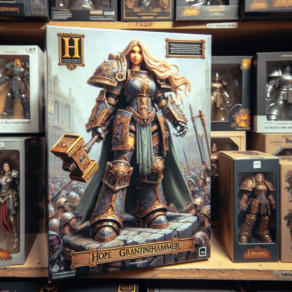 Hope Granitehammer, Elven Knight in 19th-Century Realism Oil...