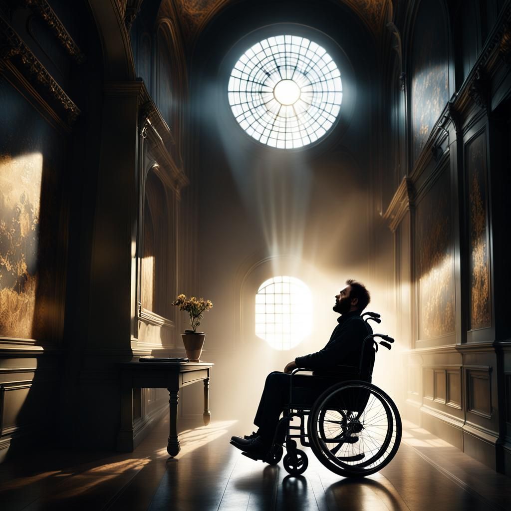 Dramatic Silhouette Projection with Caravaggio Lighting