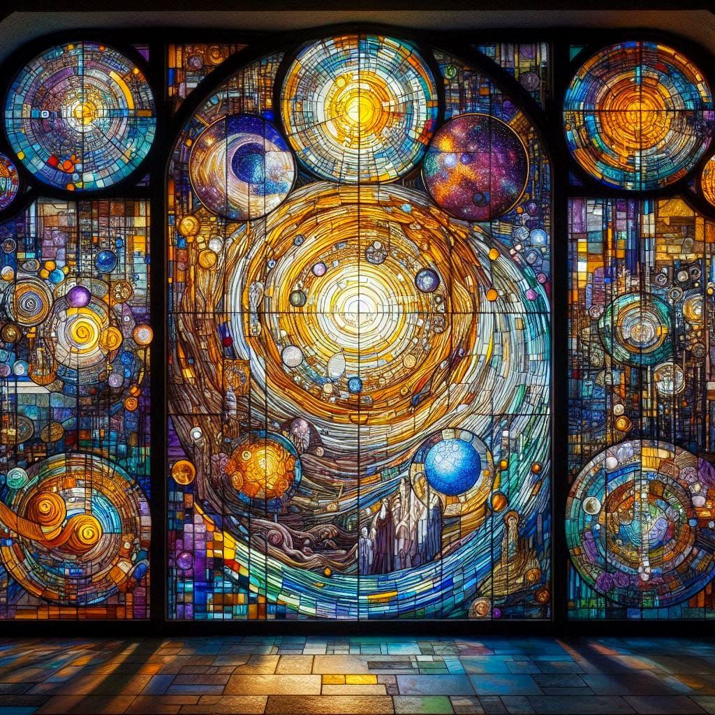 Liminal space, Klimt, stained glass.