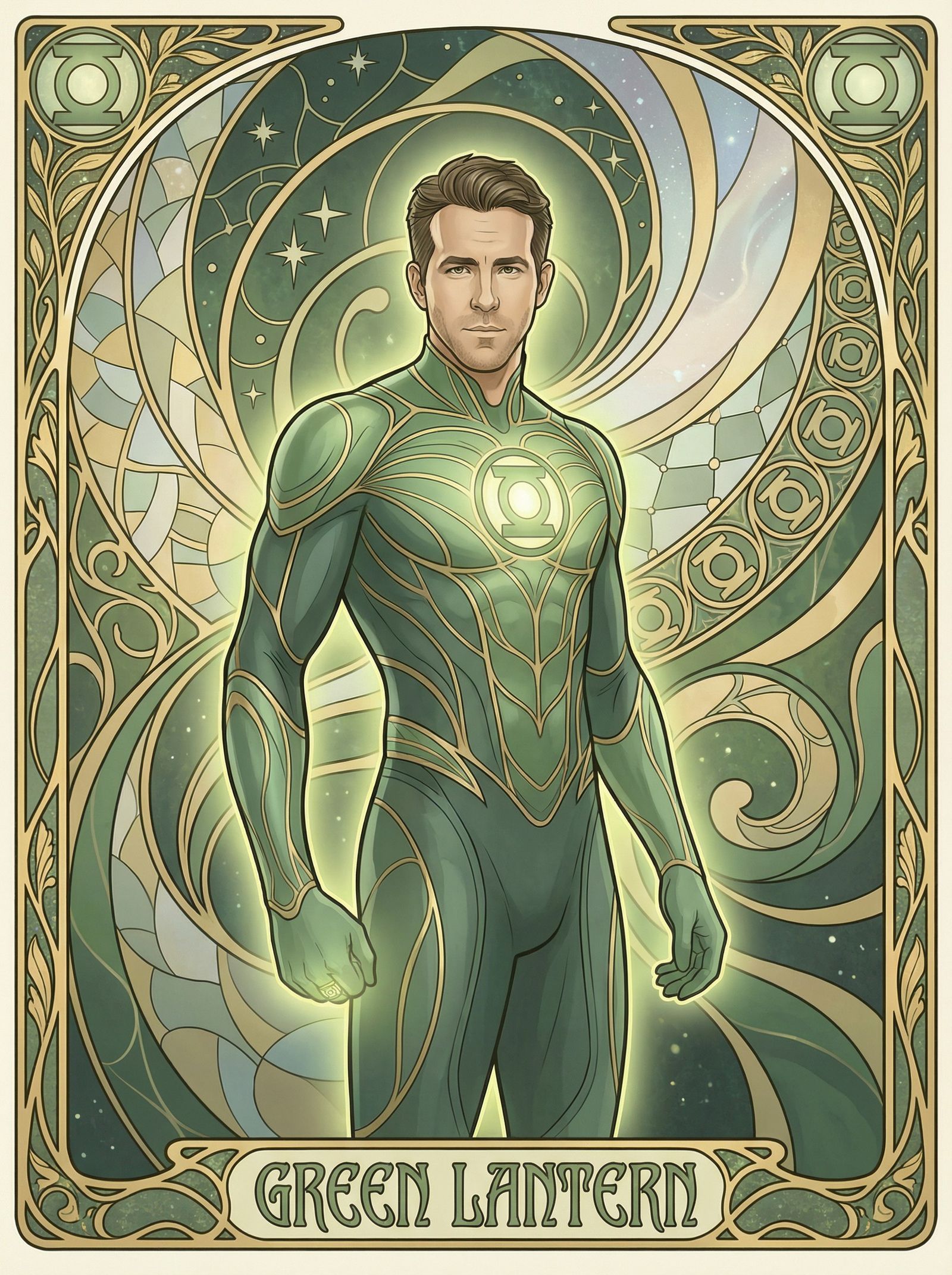 Art Nouveau Green Lantern