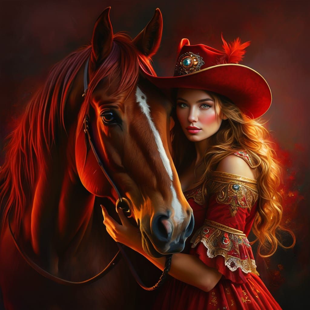 A Beautiful Cowgirl and her beautiful Stallion