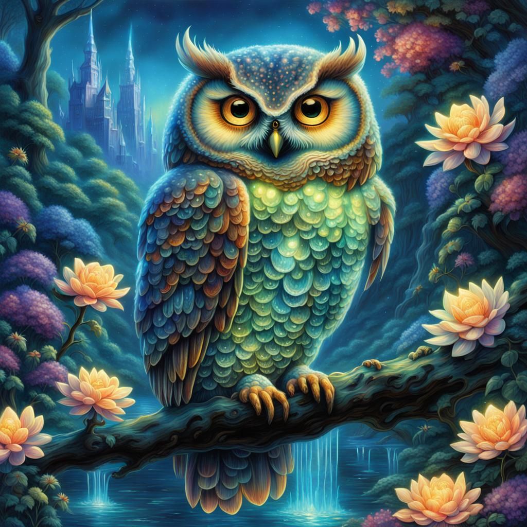 Colourful Owl - Ai Generated Artwork - Nightcafe Creator