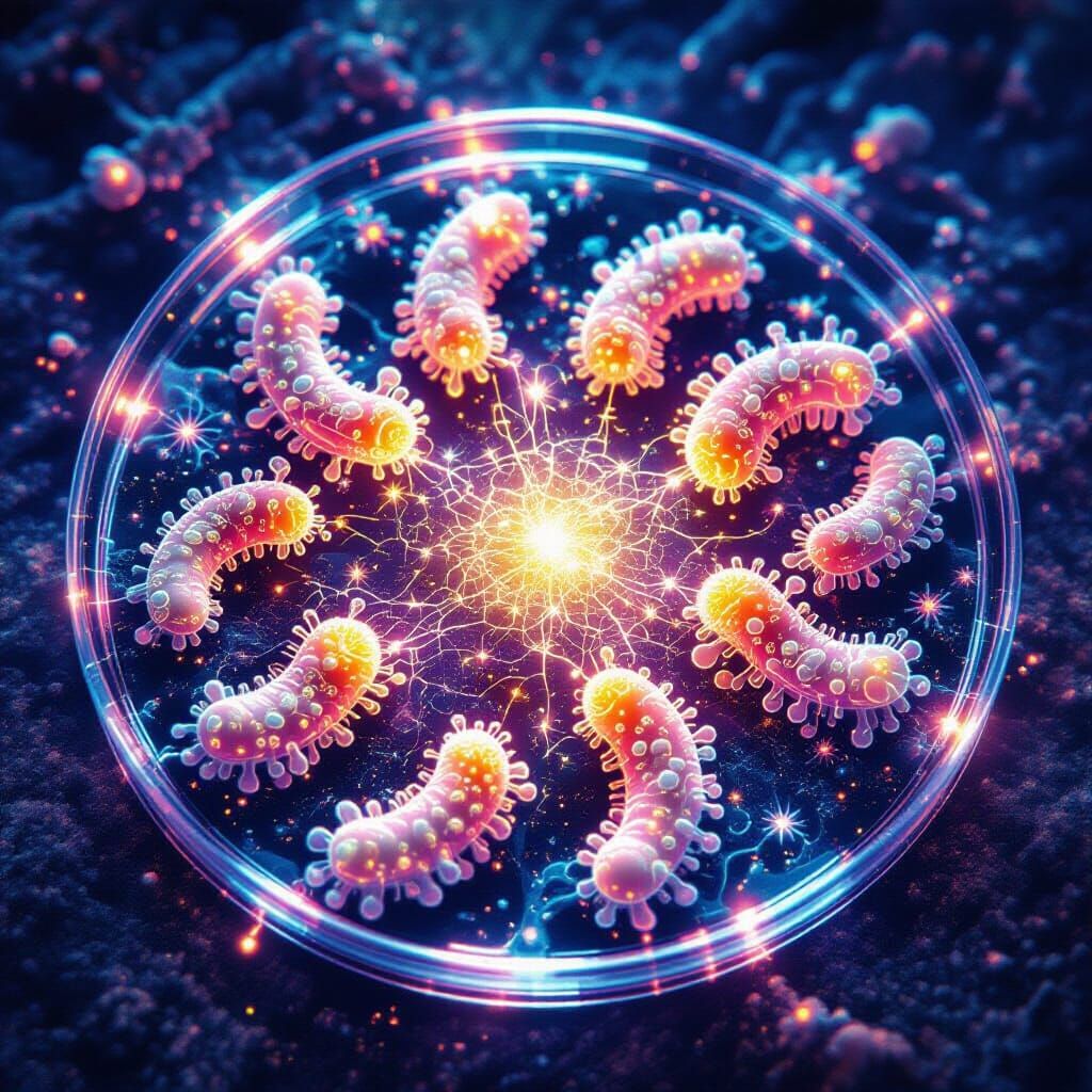 Vibrant Bacteria Dance in Cosmic Petri Dish