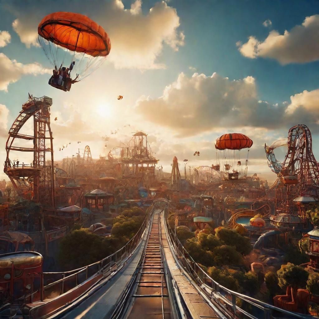 Surreal Steampunk Amusement Park in Baroque Style