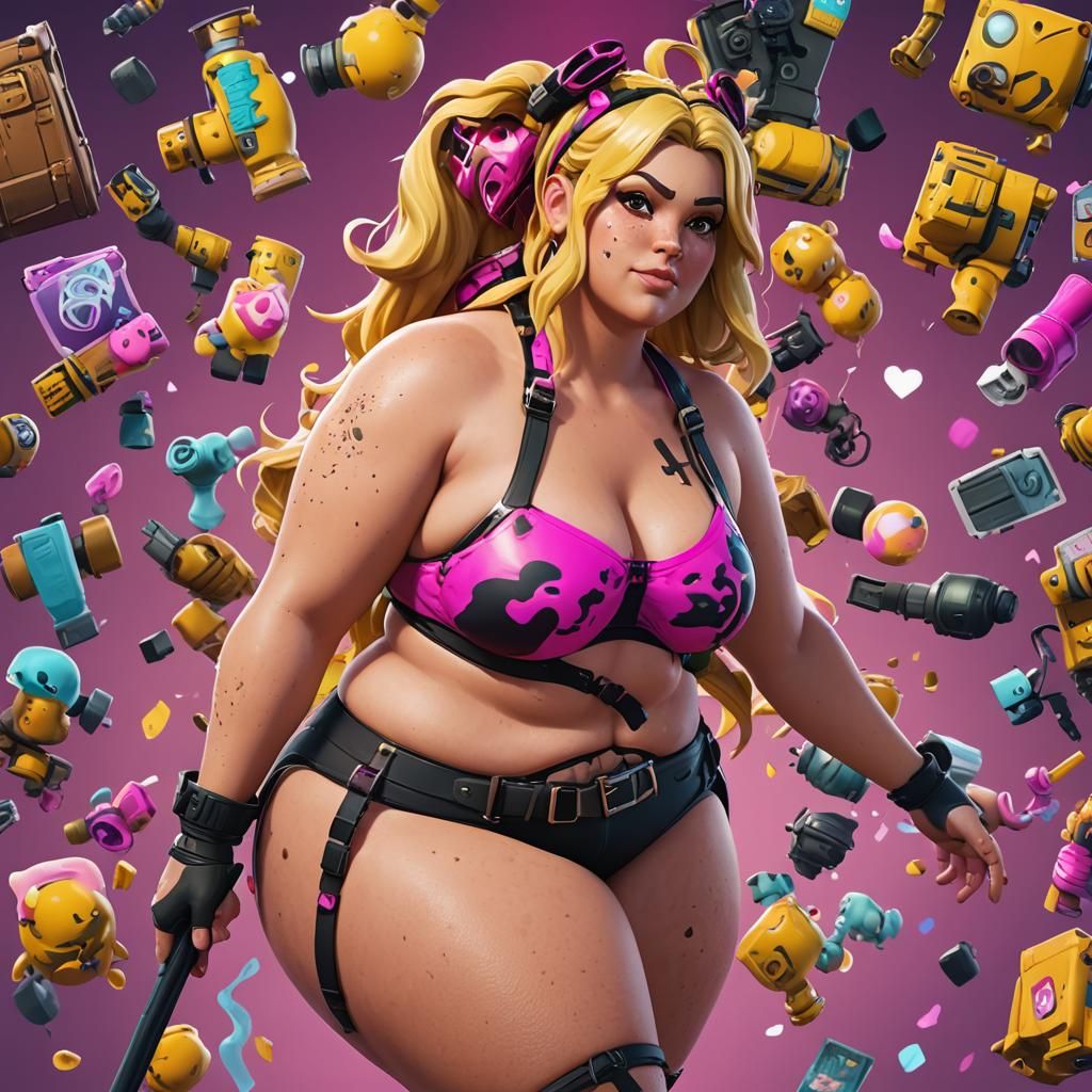 Chubby Fortnite Blonde BBW - AI Generated Artwork - NightCafe Creator