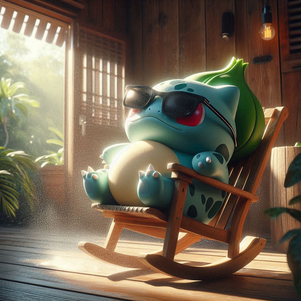 Bulbasaur just chilling cuz it’s bored and why not?