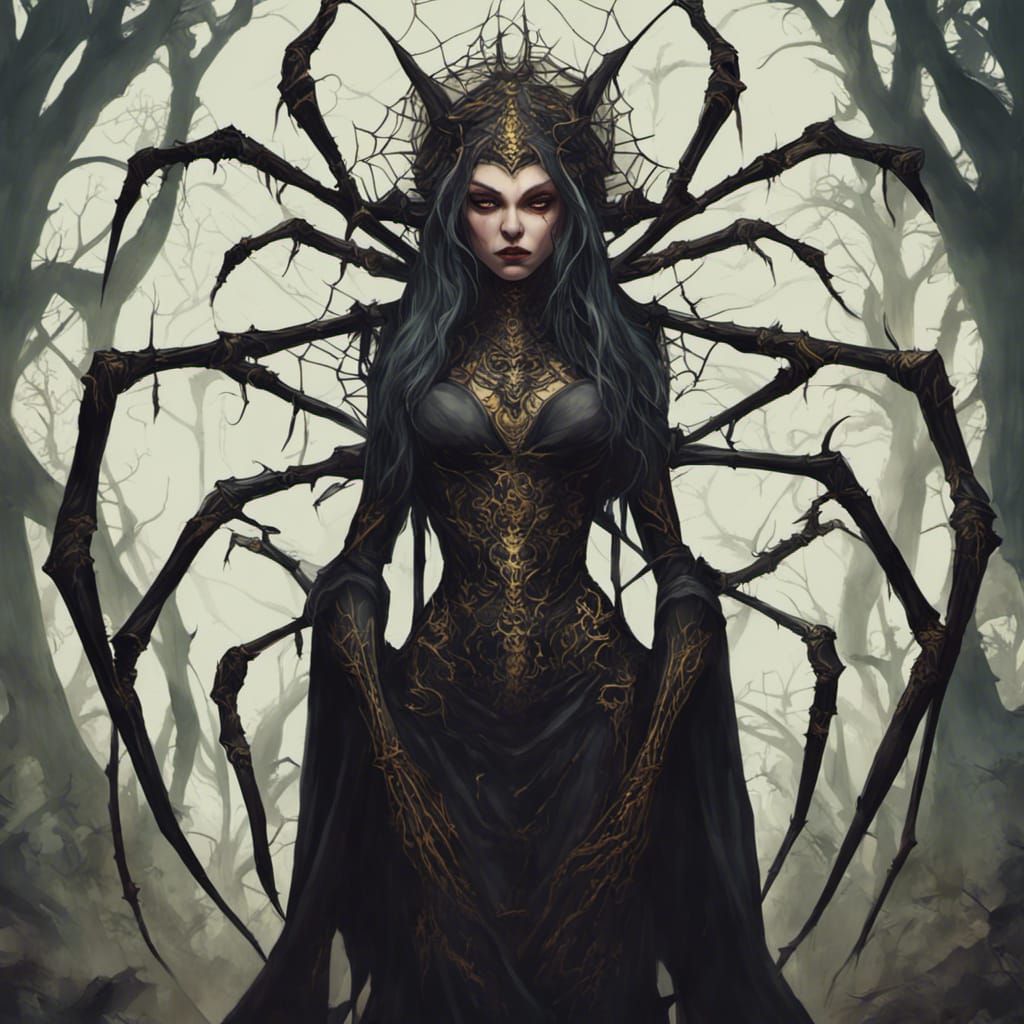 Sinister Spider Priestess - AI Generated Artwork - NightCafe Creator