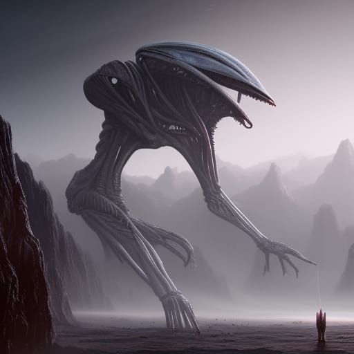 Alien in Mist In The Distance
