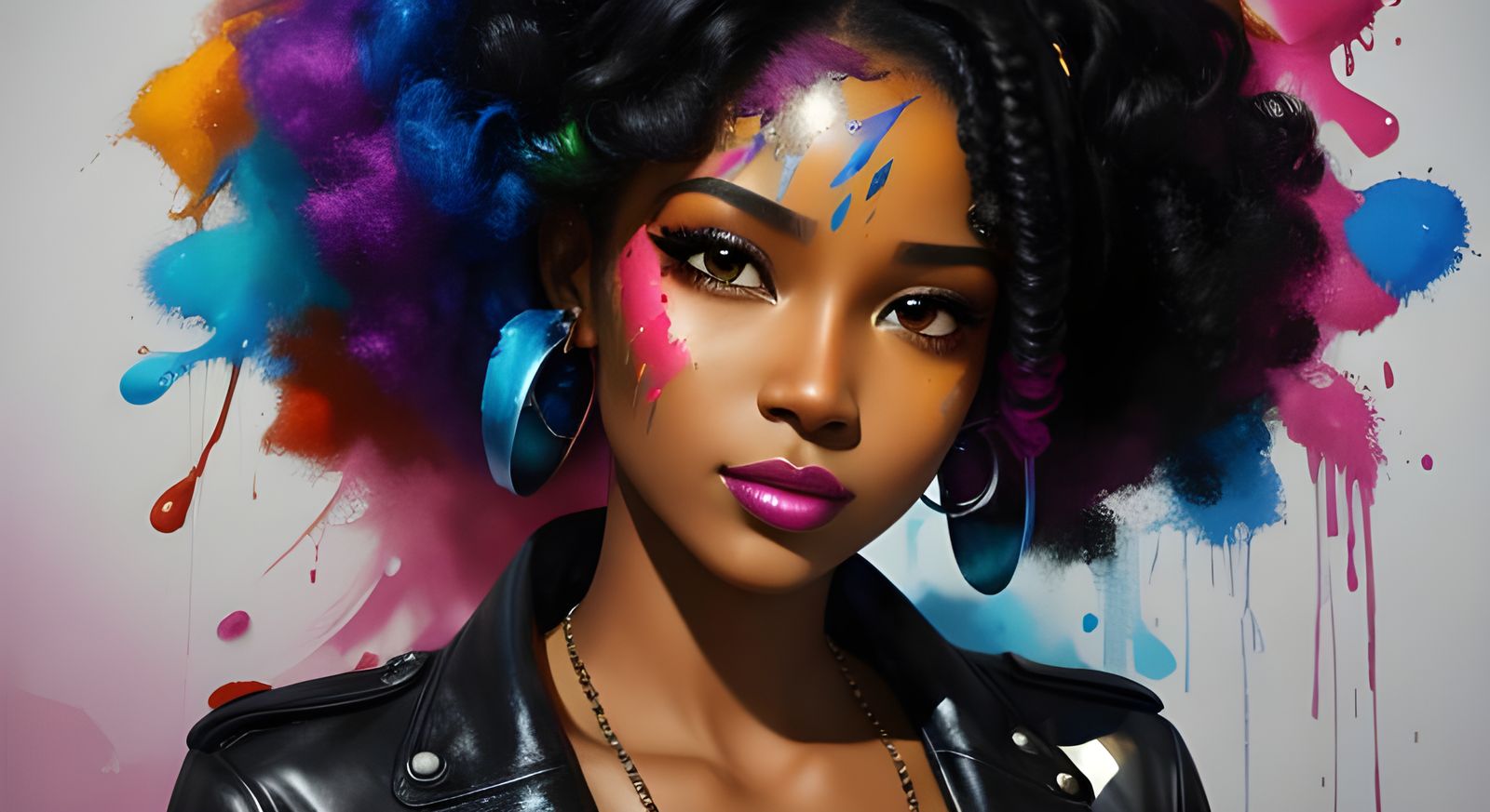 vibrant portrait of a beautiful  black woman who  just came ...