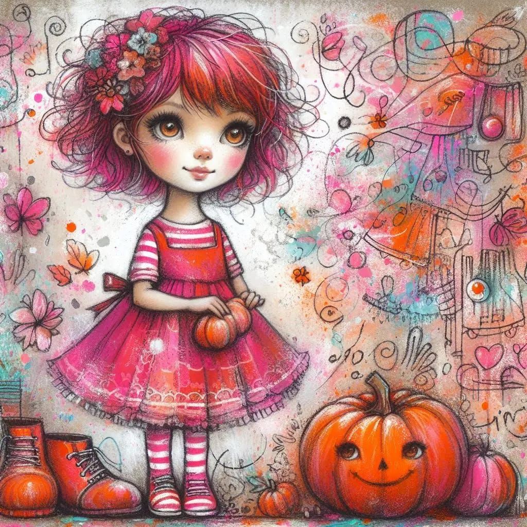 Girl with Pumpkin