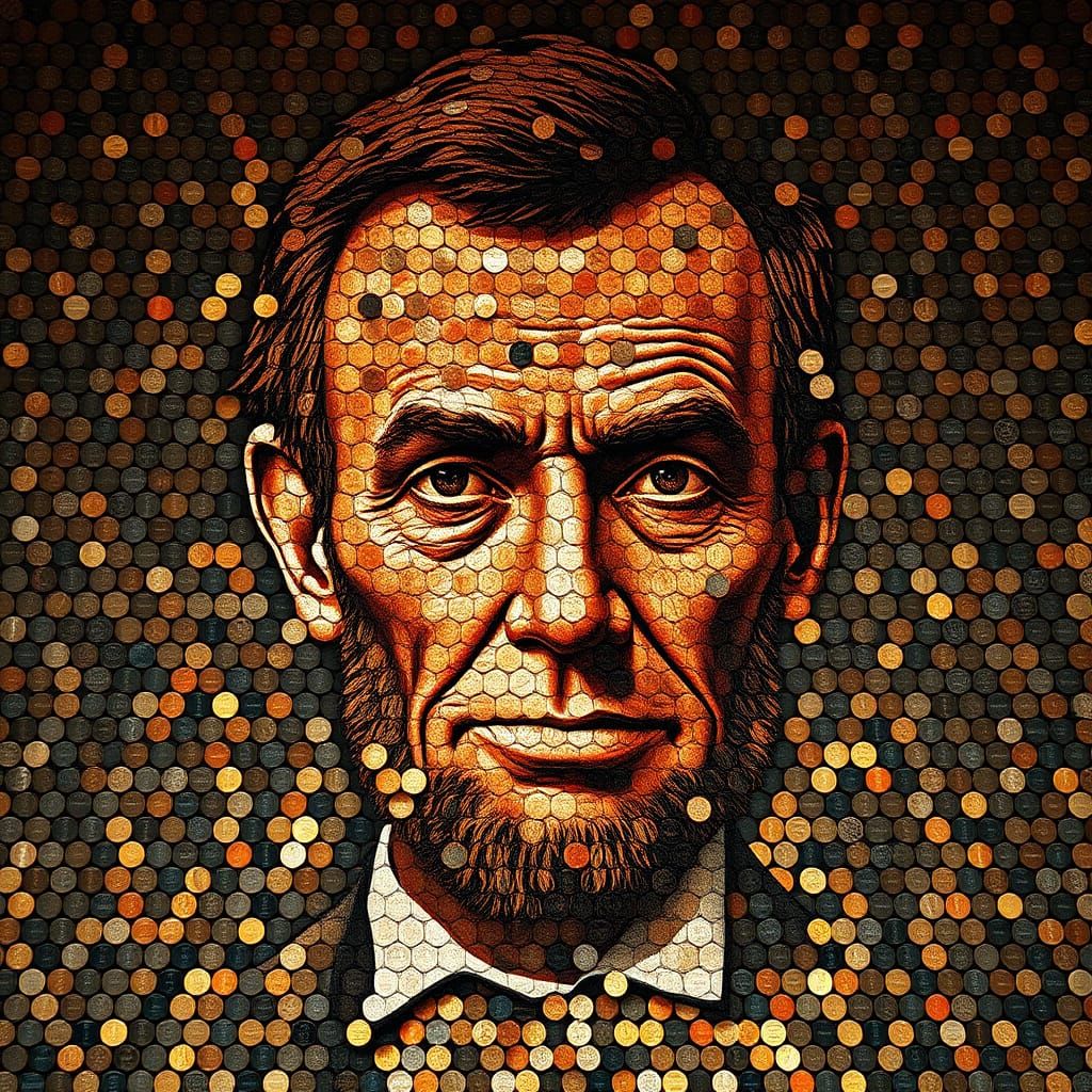Lincoln Penny  Mosaic  by @Awar