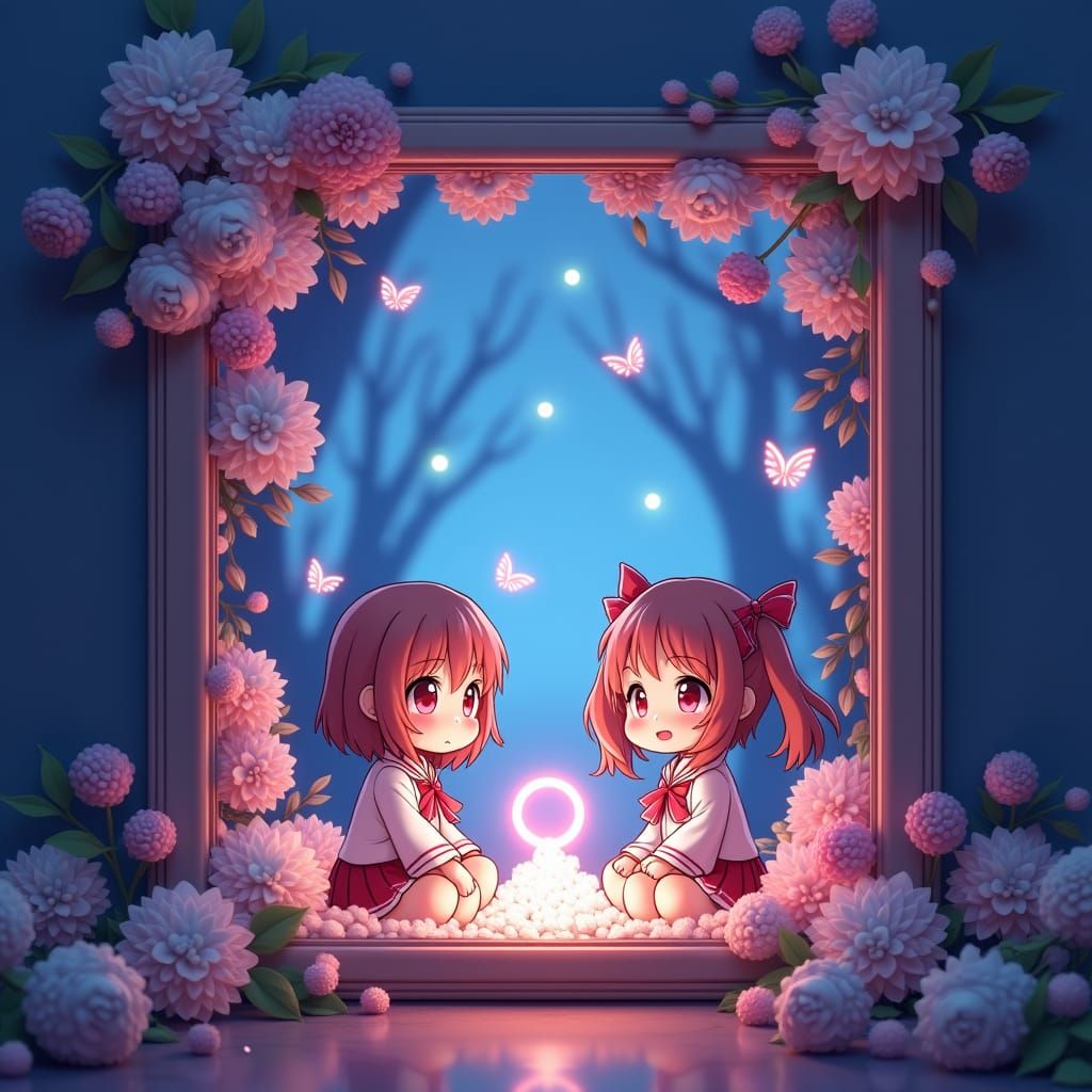 shadowbox with anime characters