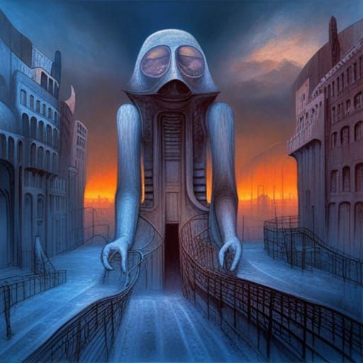 Dystopian Surrealism - AI Generated Artwork - NightCafe Creator