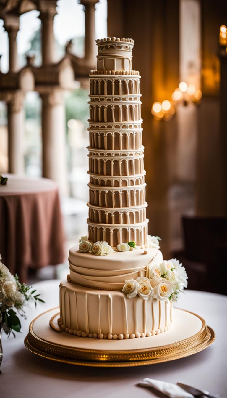 Pisa Tower wedding cake : "don't worry honey, I called on an expert architect... ohhh pastry chef"  by @moowokuorn