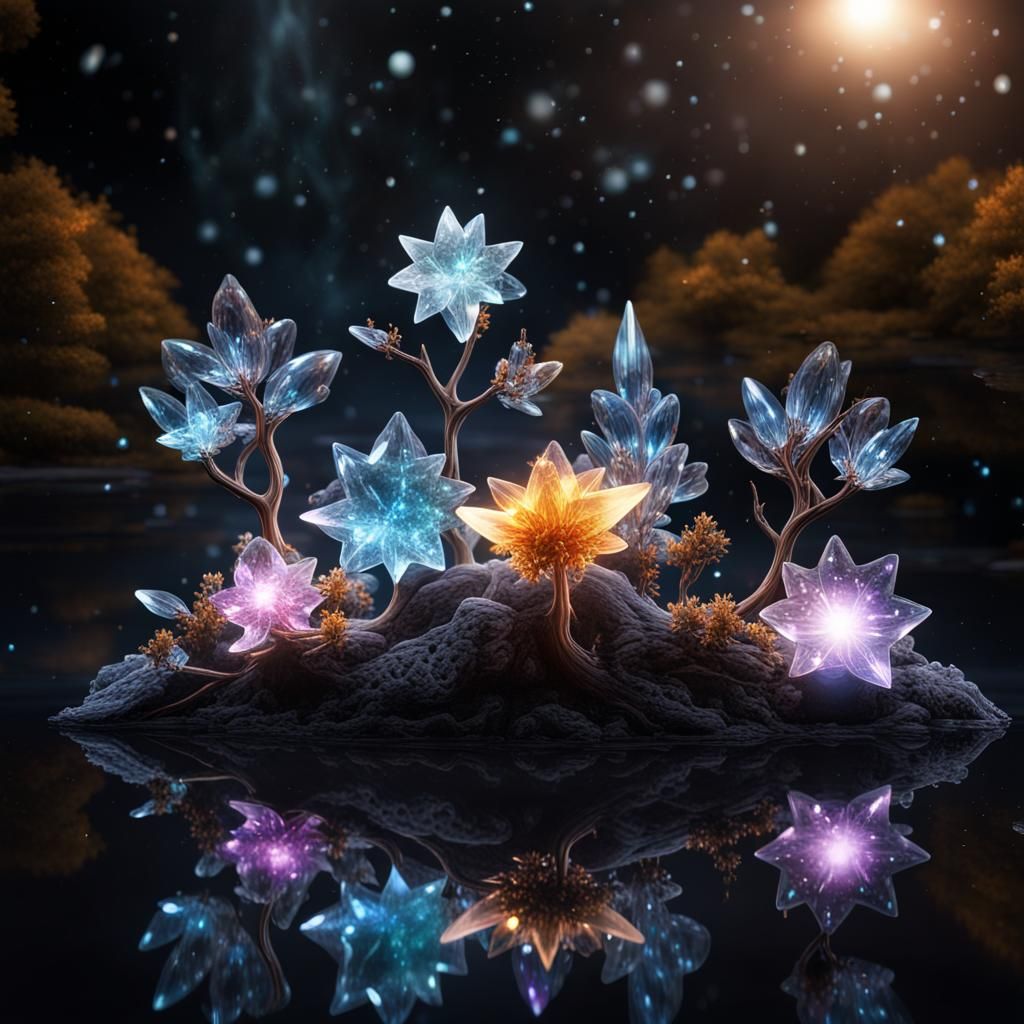 Starlight Flowers - AI Generated Artwork - NightCafe Creator