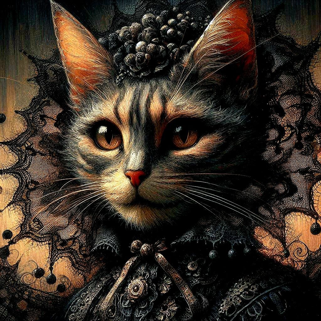Cat bride. Victorian gothic
