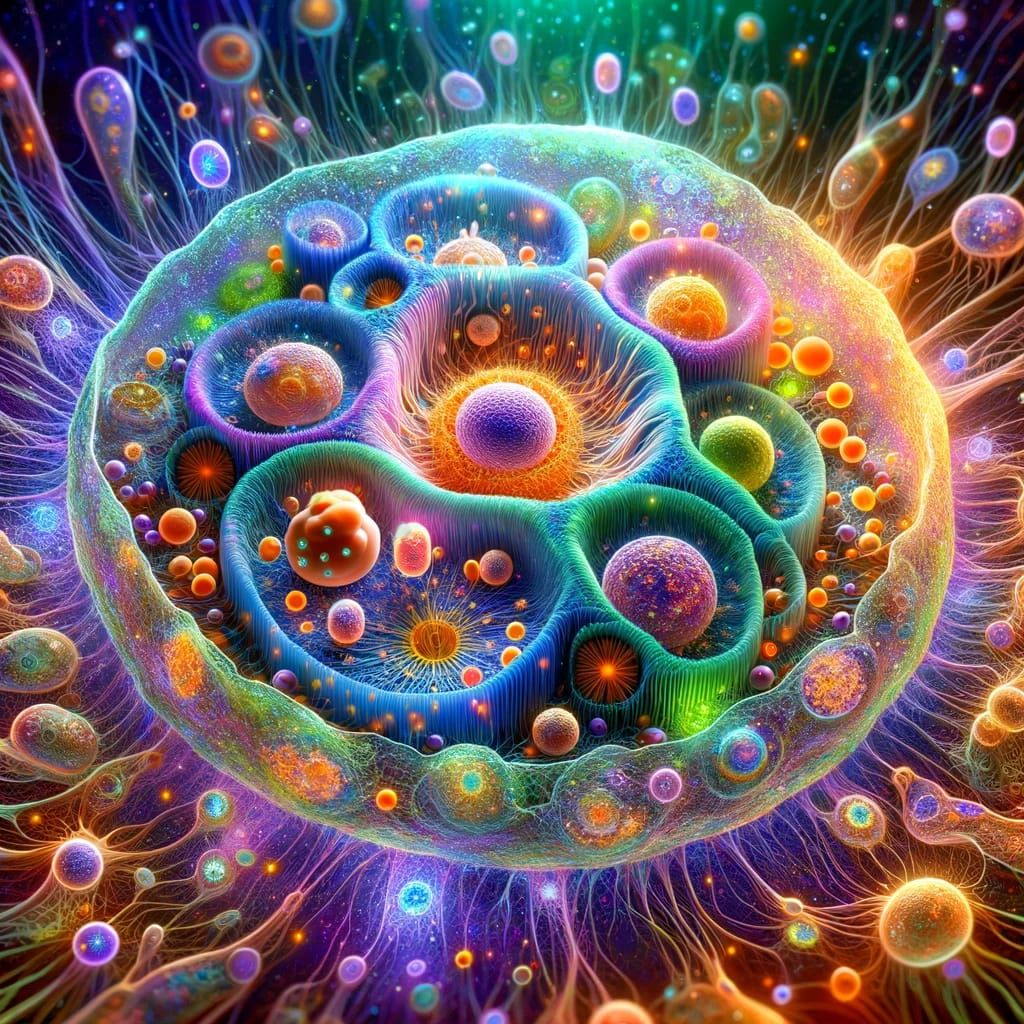 nanoscopic eukaryotic landscape, cell structures