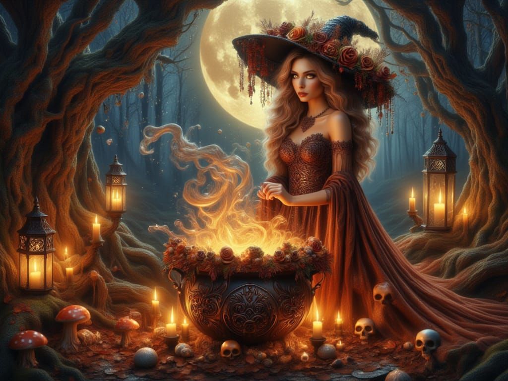 <lora:FiosAutumnOWeen:1.0> Elspeth and her Boiling Cauldron