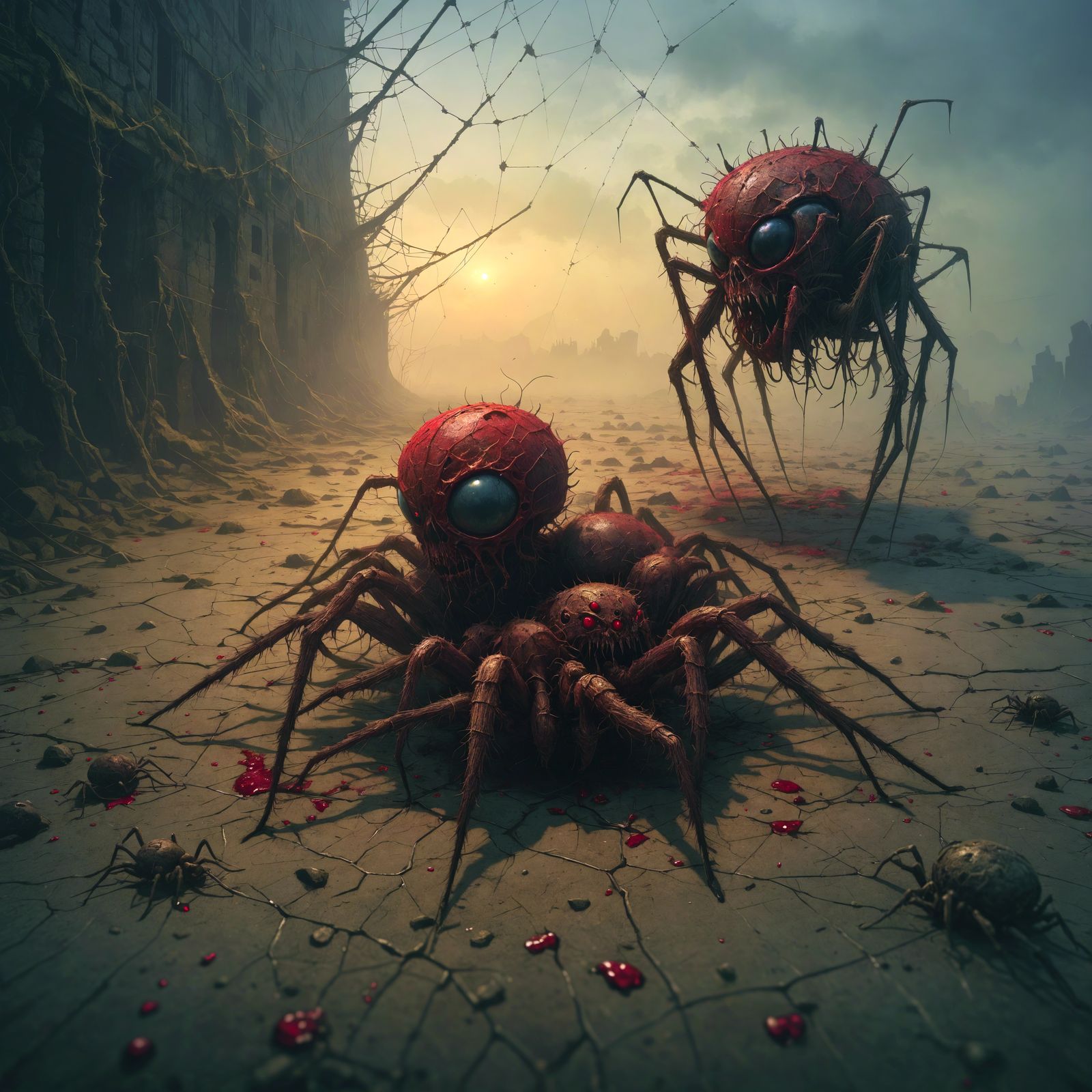 Bloody Faces Spiders 8K By Zdzisław Beksiński