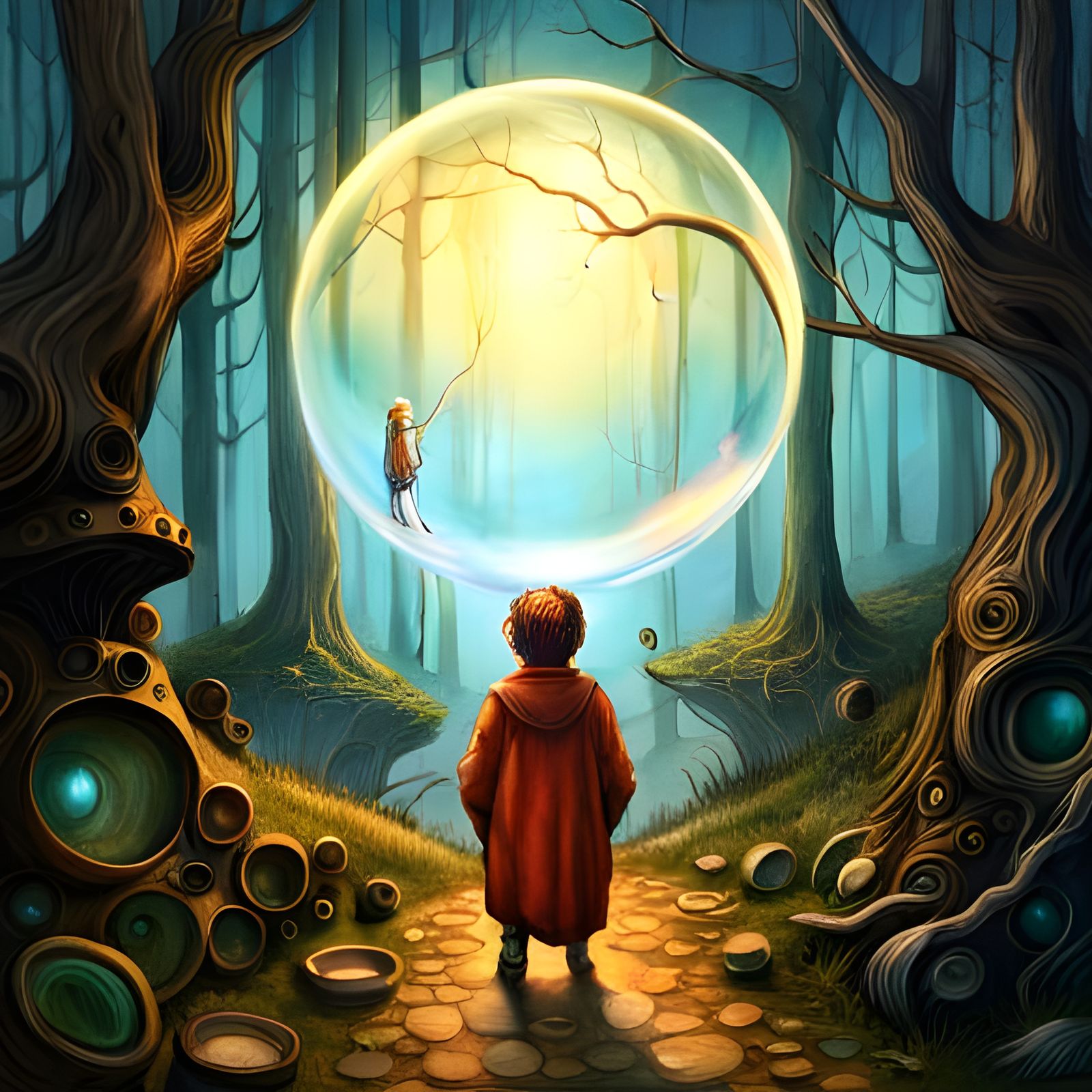 Once upon a time there was a boy who found a magic bubble  by @avionesplateados 