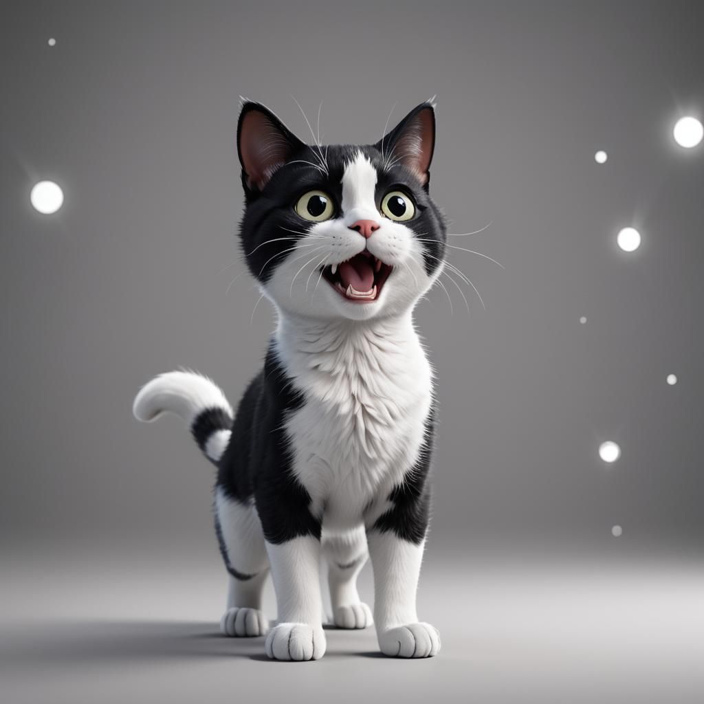 black and white cat