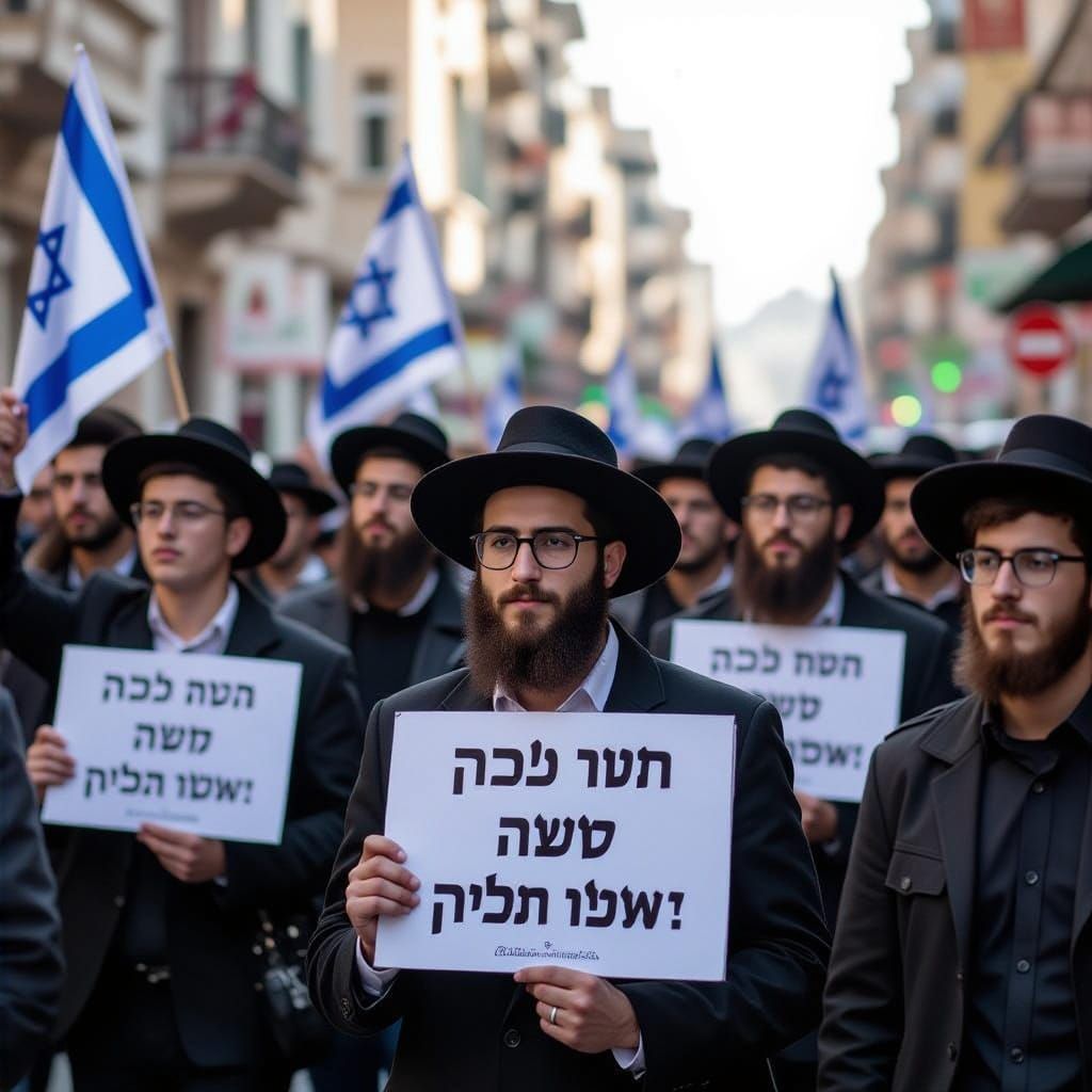 Ultra-Orthodox Soldiers Protest Draft Law in Jerusalem