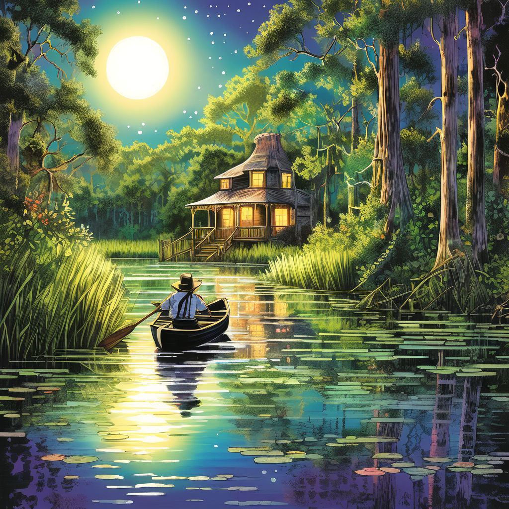 Pepe Boudreaux Paddles His Pirogue