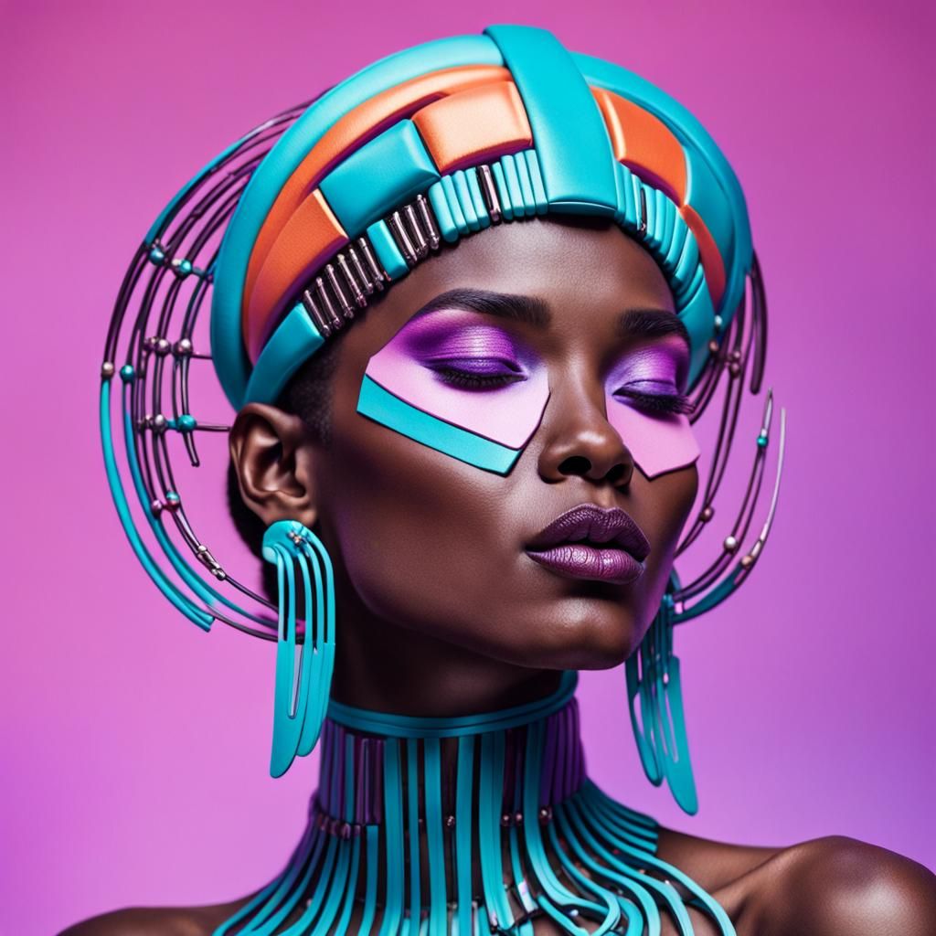 Abstract Neck up Photo Shoot Of The Left Profile Of The Face Of Color Abstract Neck up Photo Shoot Of The Left Profile Of The Face Of Color