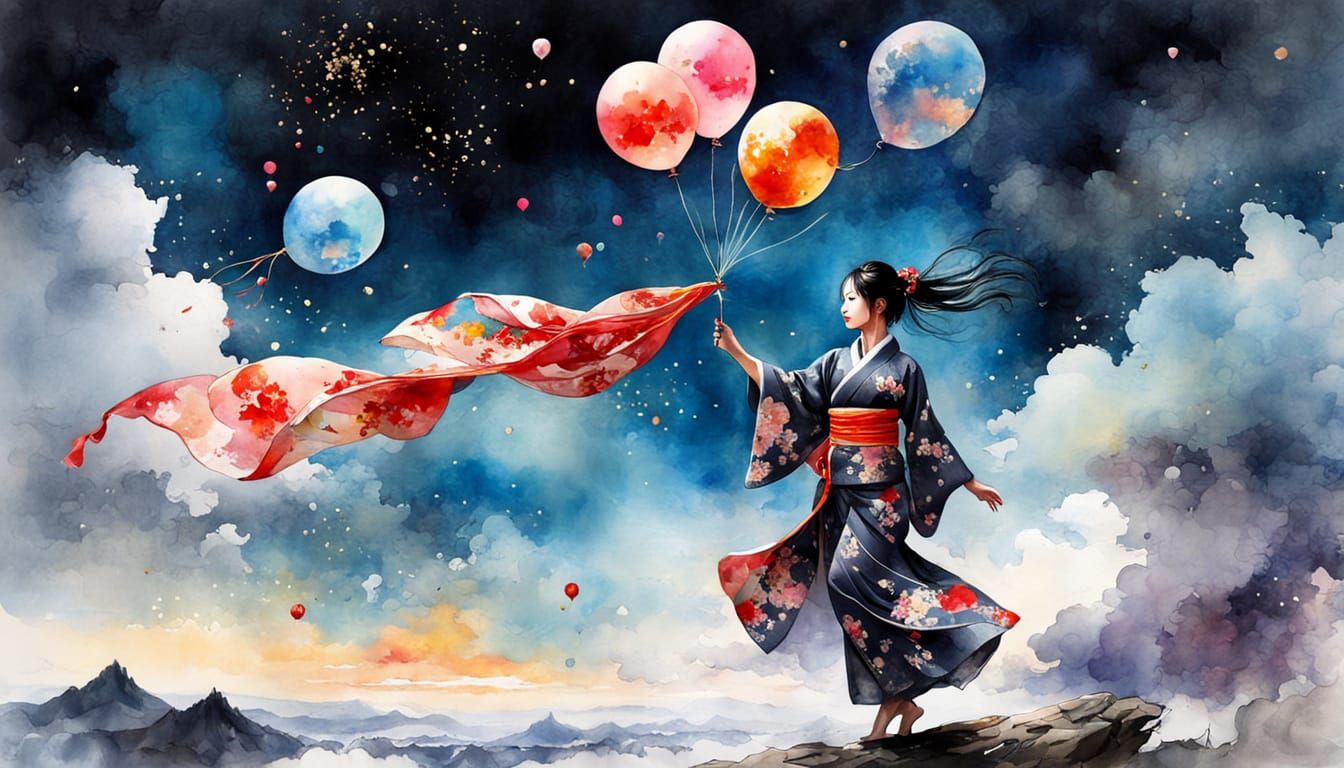 The girl with the balloons   by @MacMikkola