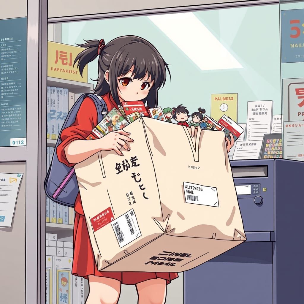 Anime Woman Mailing Giant Otaku Package