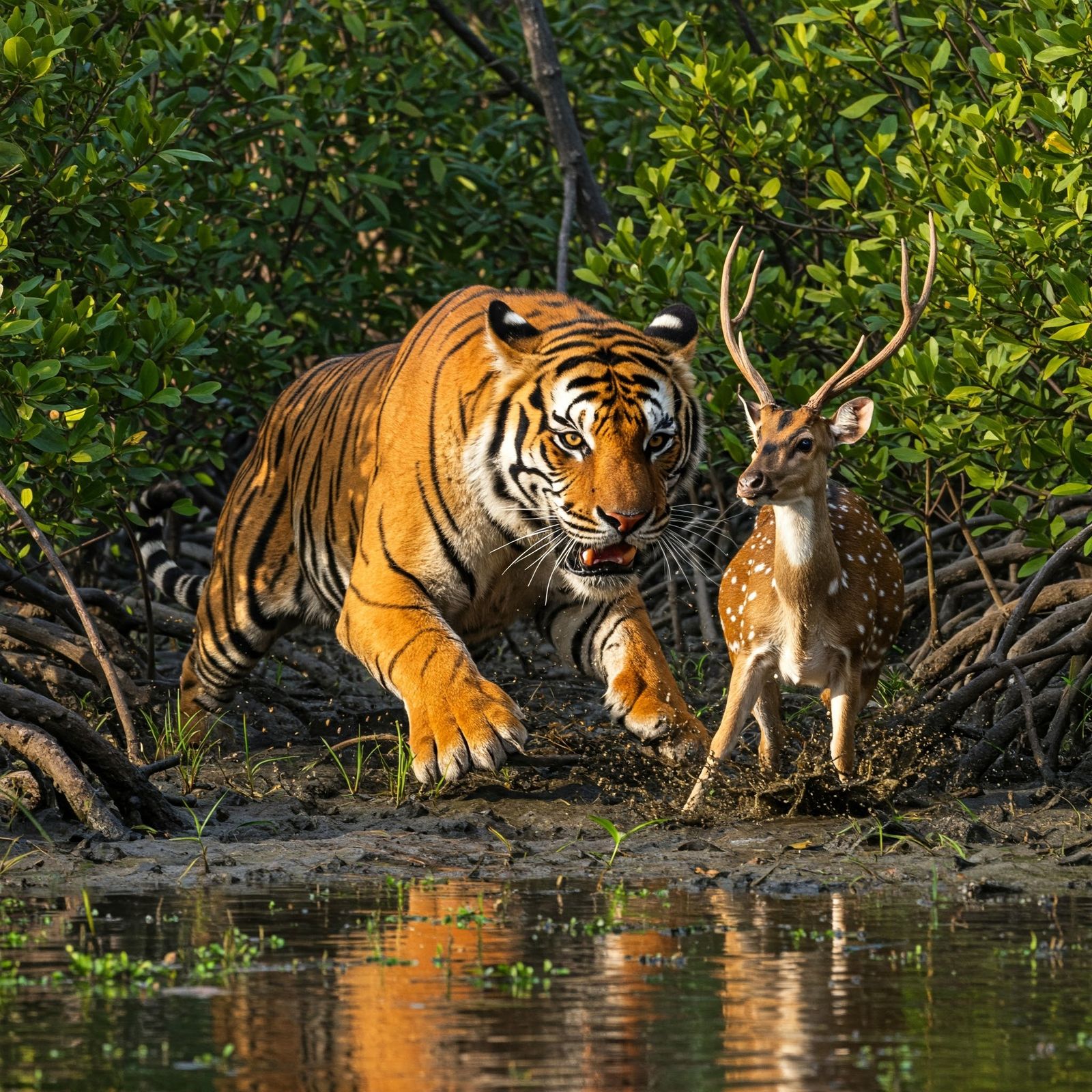 Tiger and Deer