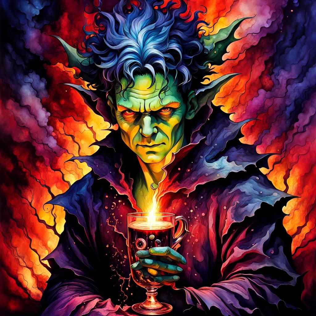 Blazing, Frankenstein, alcohol ink, deep saturation, 🧚‍♀️, ...
