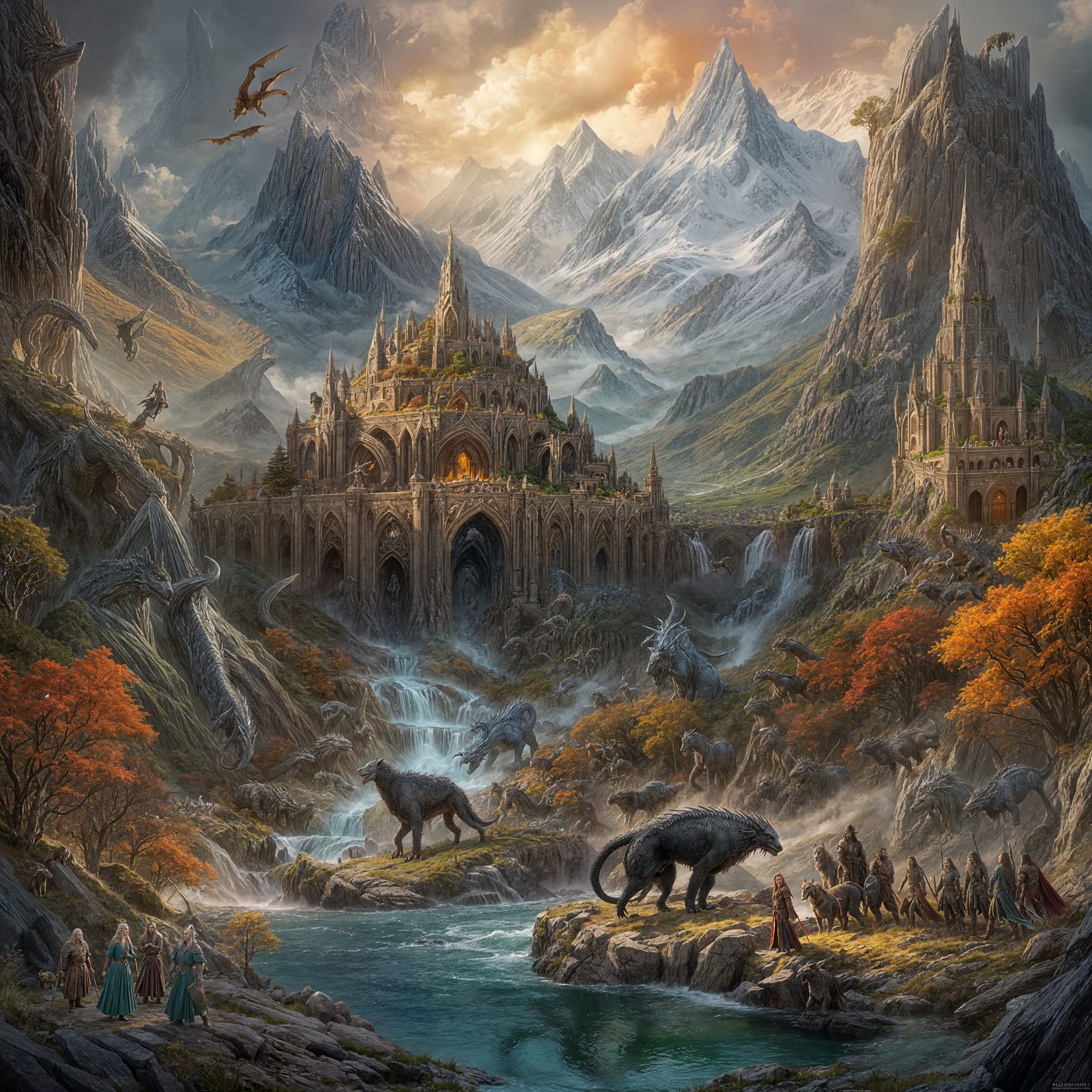 An epic scene from the Elder Days in Middle-earth, featuring...