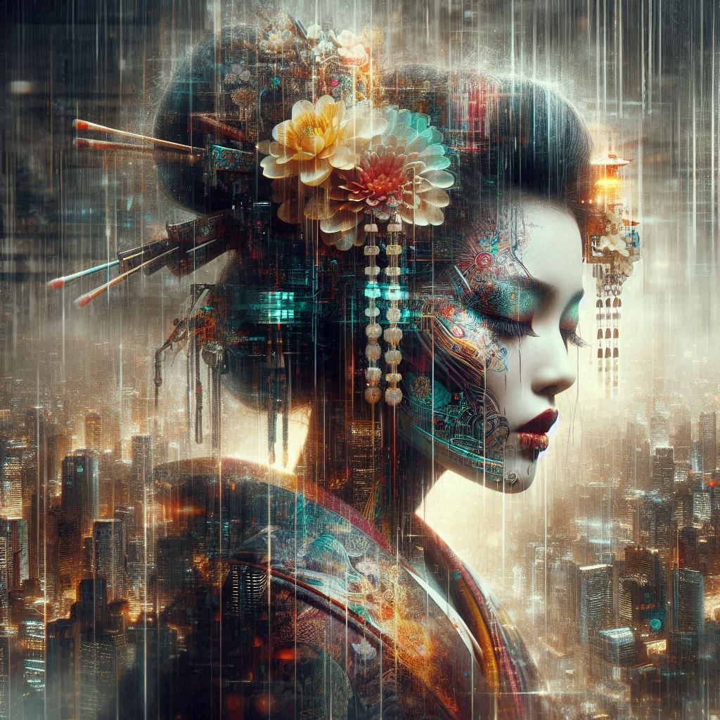 double exposure beautiful fantasy portrait landscape..