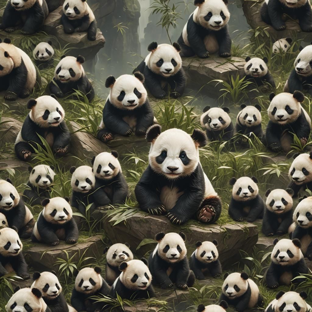 Bunch of baby pandas - AI Generated Artwork - NightCafe Creator