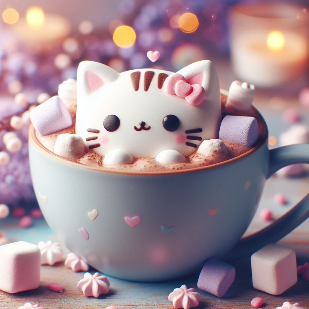 Melty cat marshmallow
