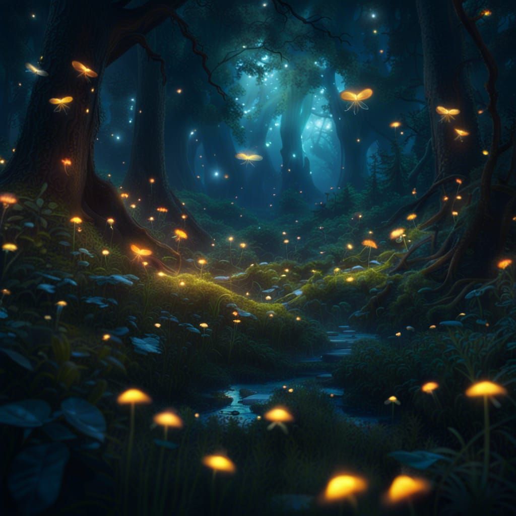 Fireflies - AI Generated Artwork - NightCafe Creator