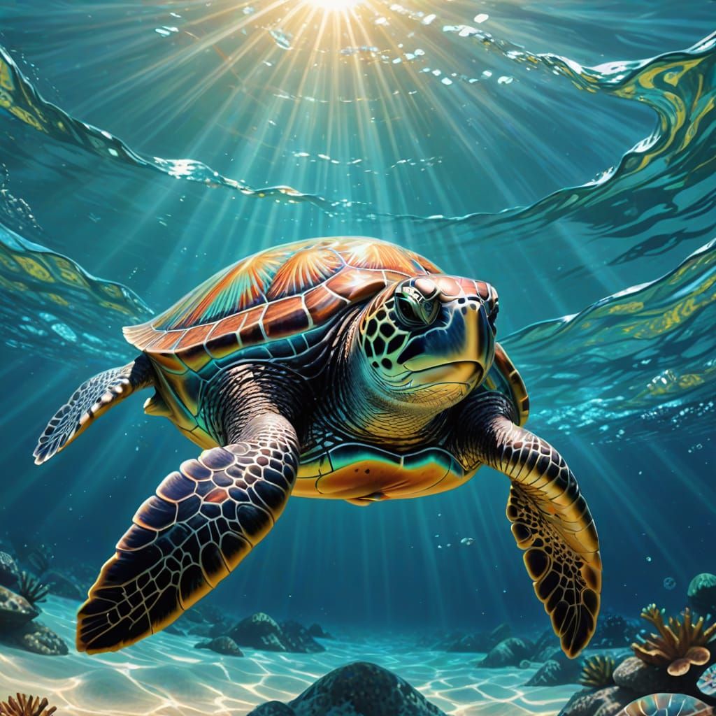 Majestic Sea Turtle  by @Mayhem