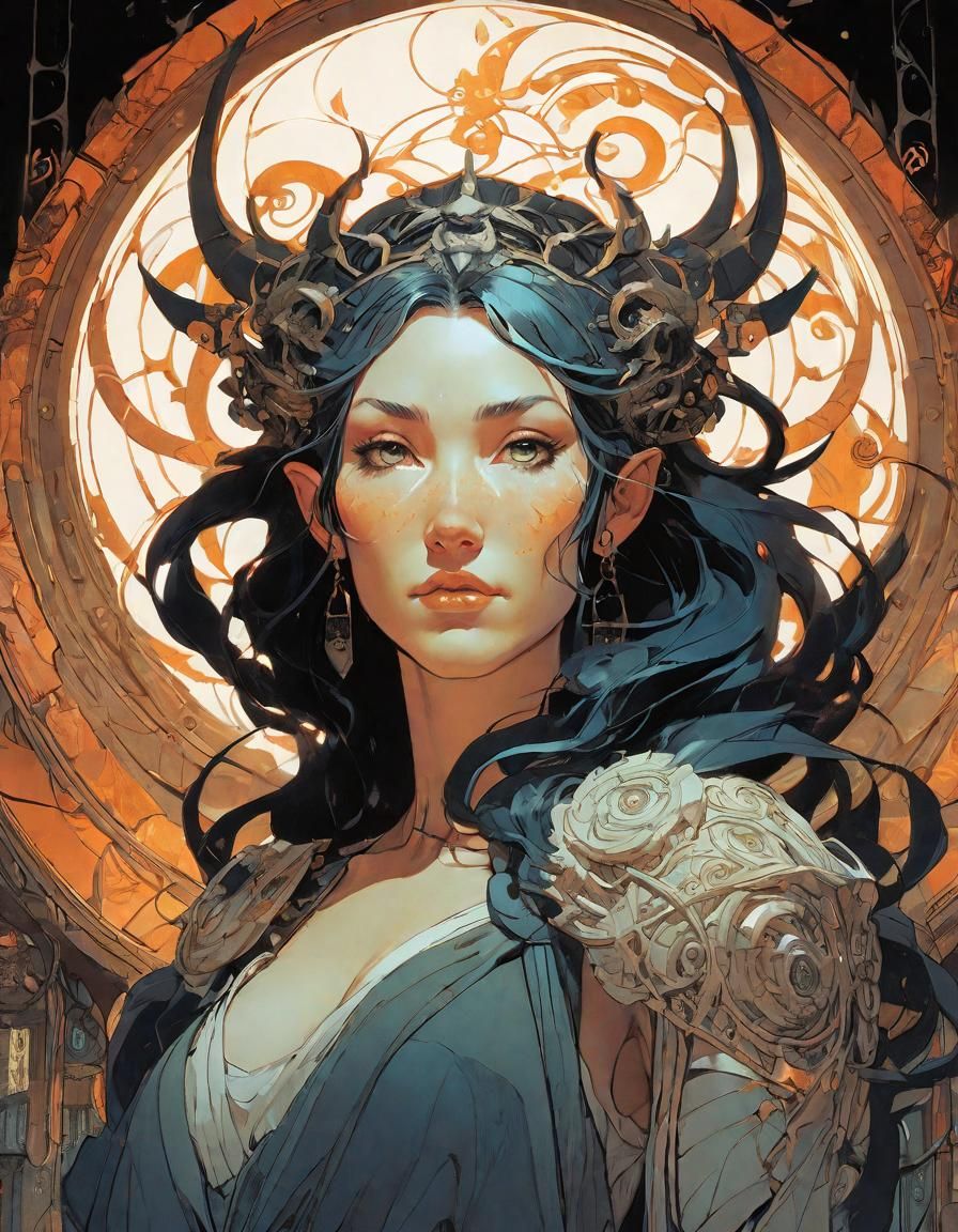 Demeter and Nyx Portrait in Ghibli Style