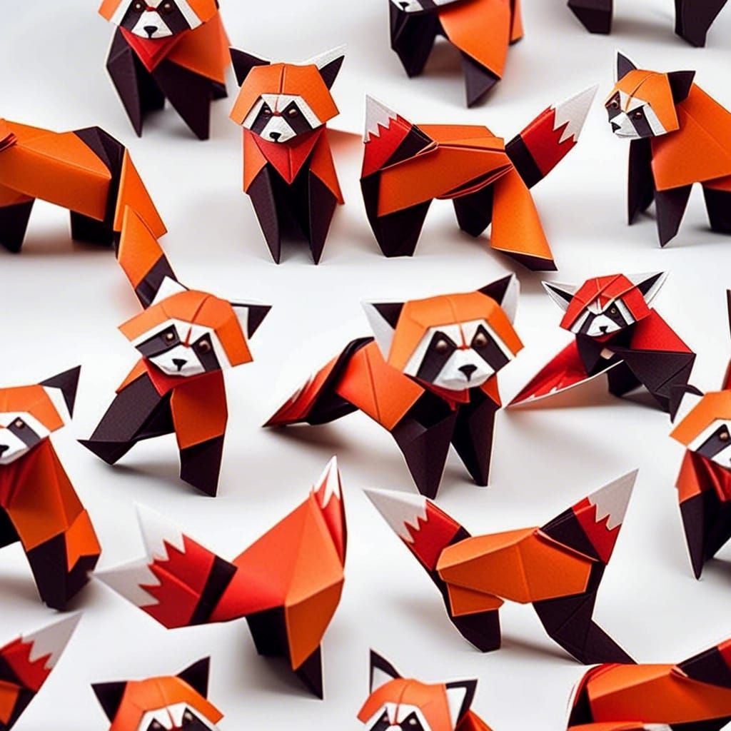 Origami Red Panda - AI Generated Artwork - NightCafe Creator