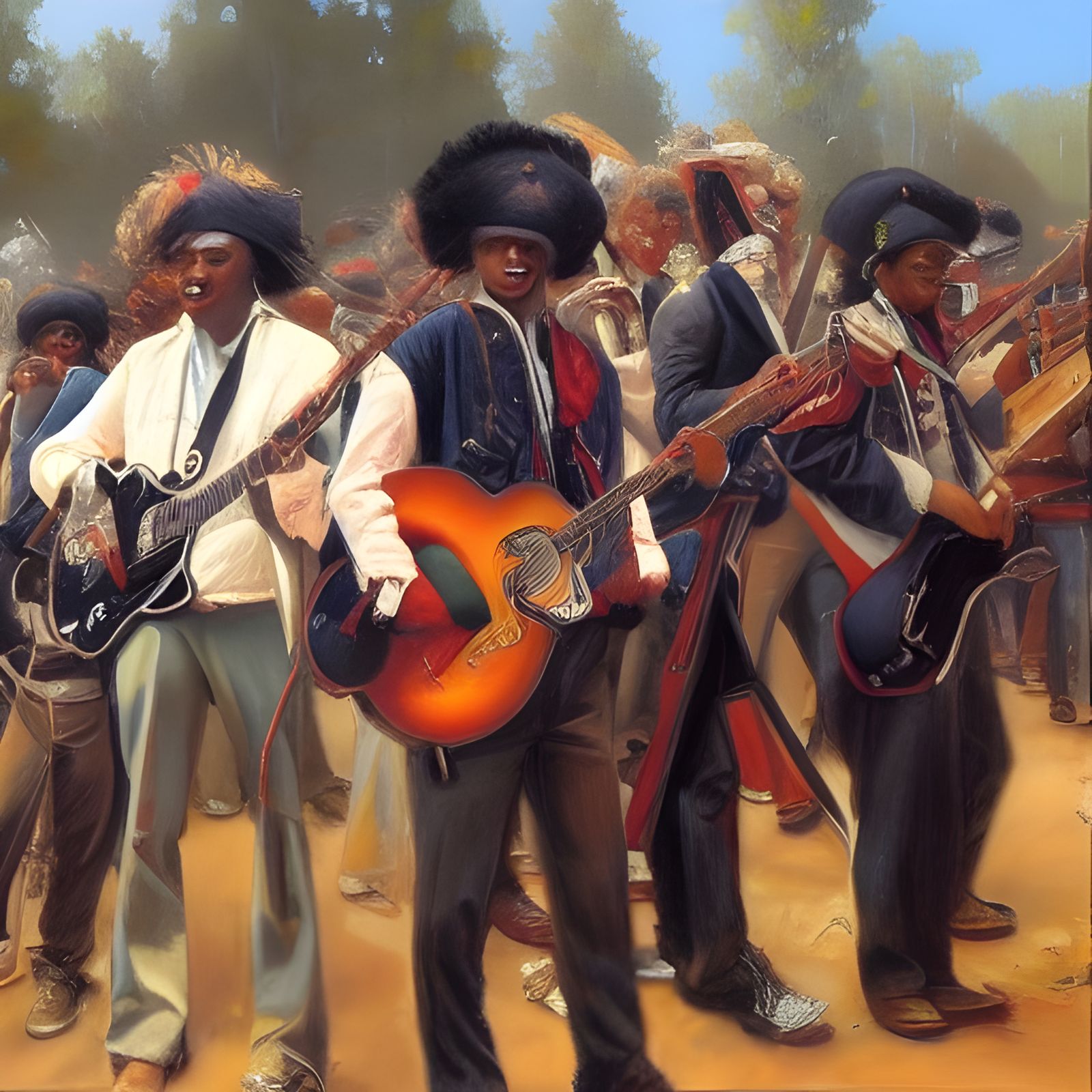 Jamming Revolutionaries - AI Generated Artwork - NightCafe Creator