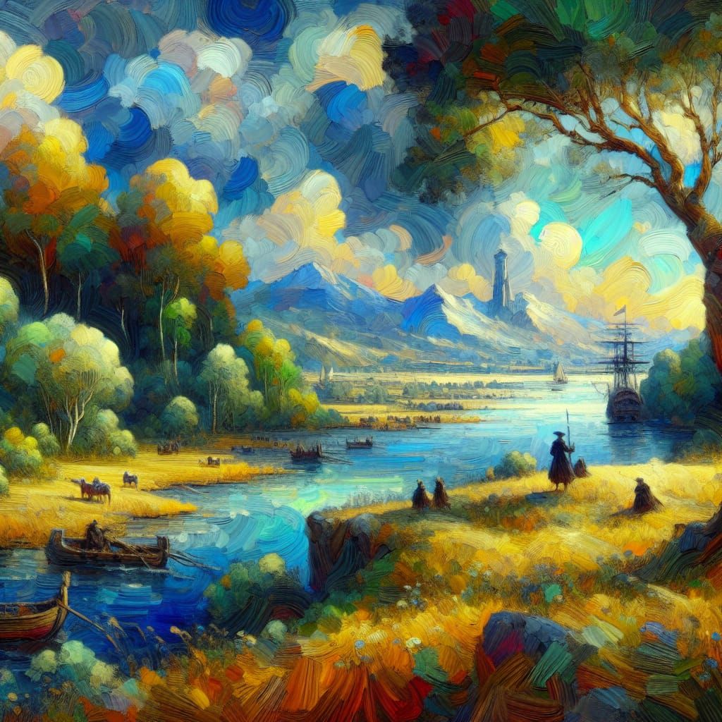 Maximalist Impressionist Depiction of Aging and Fame