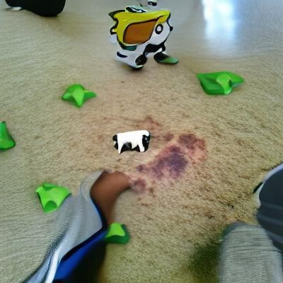 My son tripped over the cow