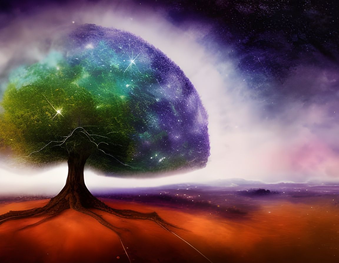 Tree Of Life - Cosmic Night Sky (X) - AI Generated Artwork - NightCafe ...