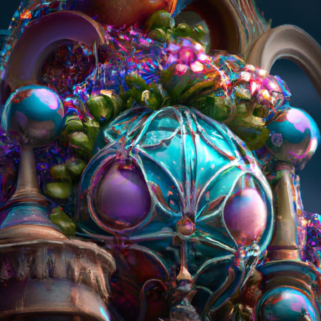 Magical Elven Flower Structure in Art Nouveau Style