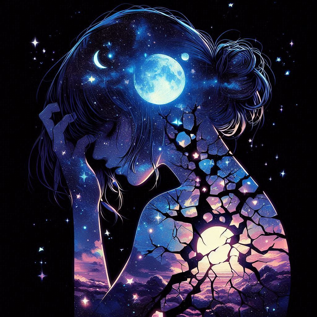 Double exposure portrait