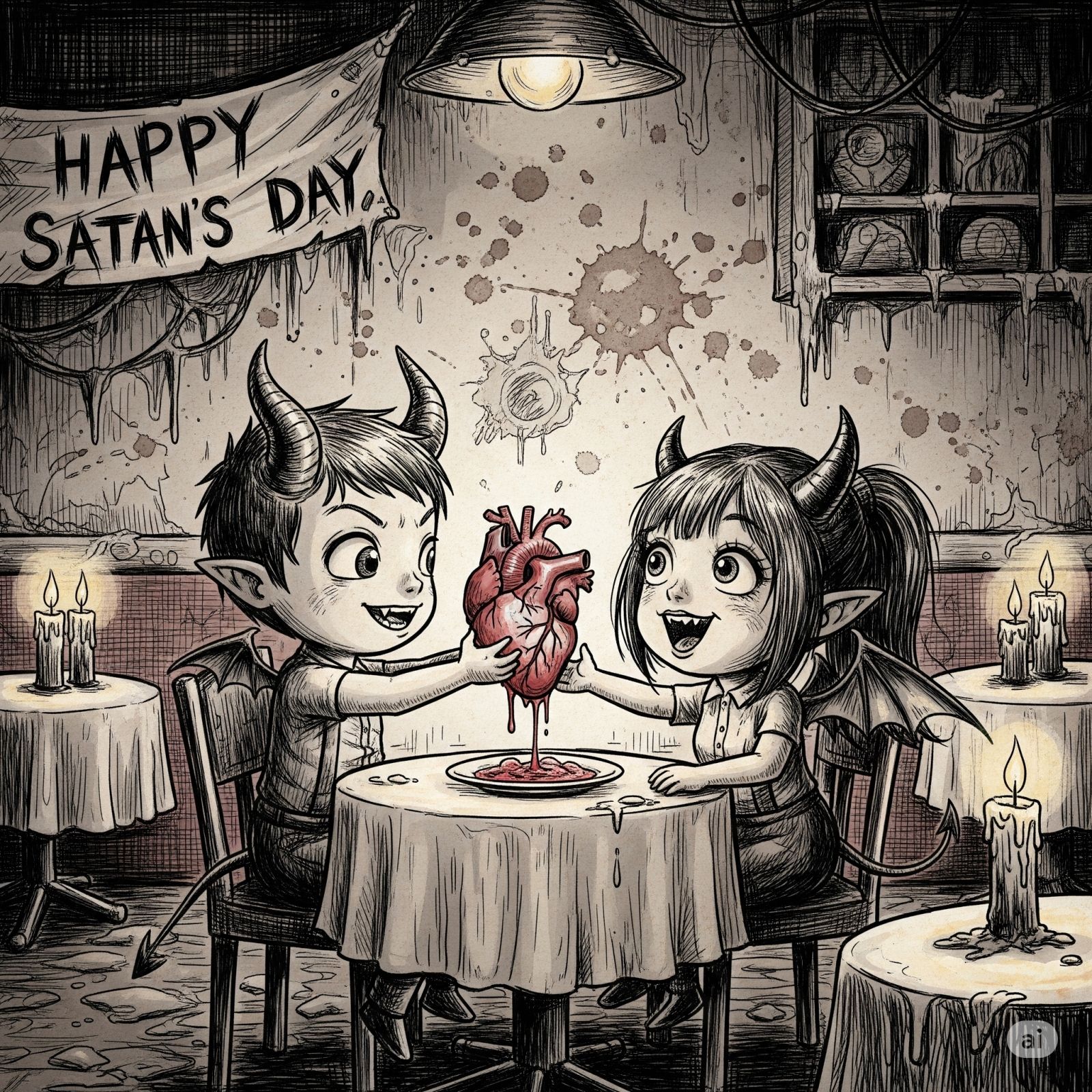 ♫♬♬ Last Satan's Day I gave you a heart ... ♬♫♪♫ (by Gorge Mike Hell)