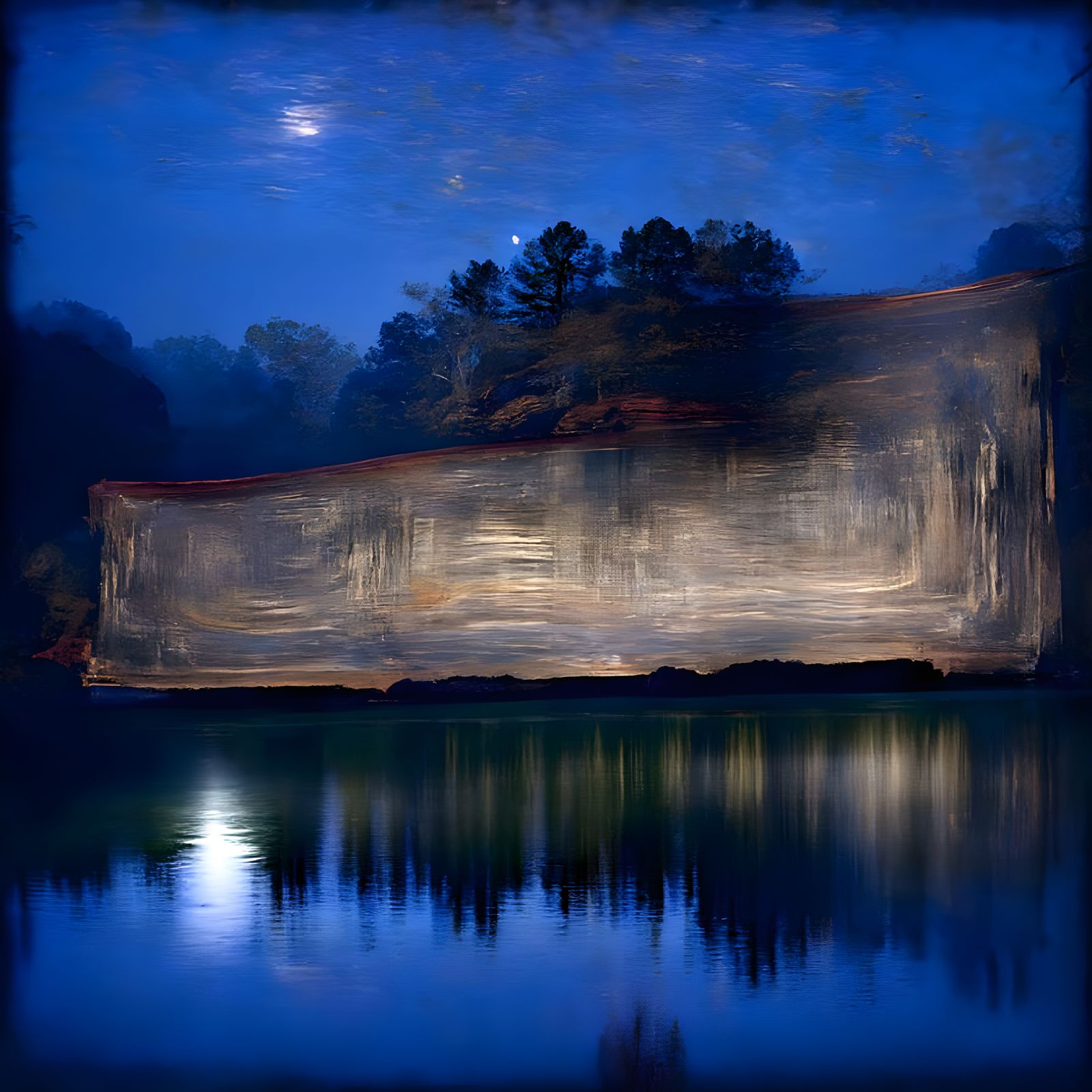 Long Exposure, Moonlight Reflective Lake 8K By Mark Rothko, ...