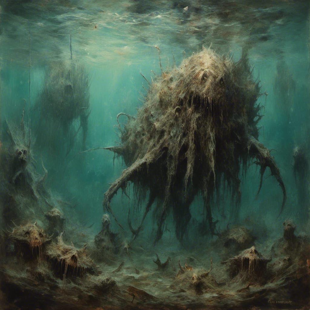 <lora:Macabre:1.0> Underwater monster world