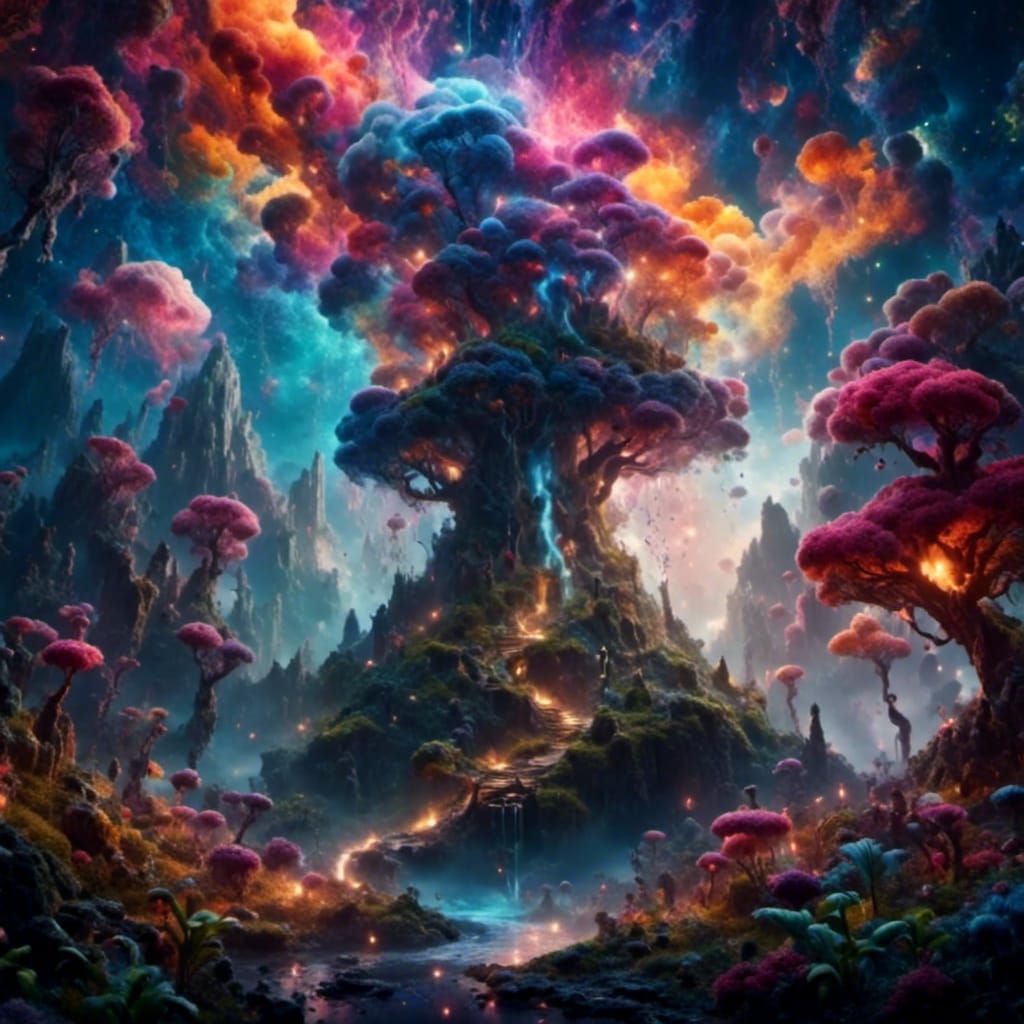 Demonic God on Earth in Cosmic Fantasy Style